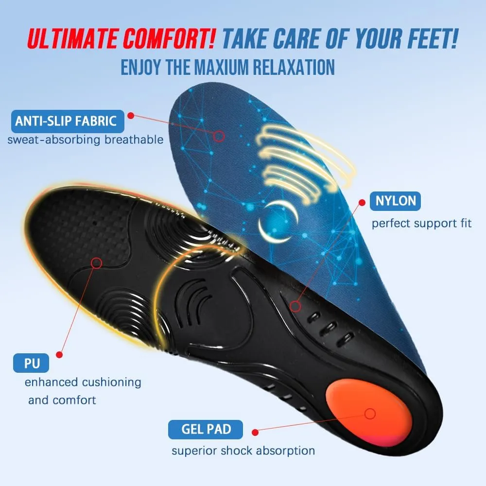 240lbs Plantar Fasciitis Relief Insoles Men Women, Comfort Metatarsal High Arch Support Shoe Inserts,Heavy Duty Orthotic Inserts for Pain Relief,Work Boot Shoe Insole for Flat Feet & Pronation