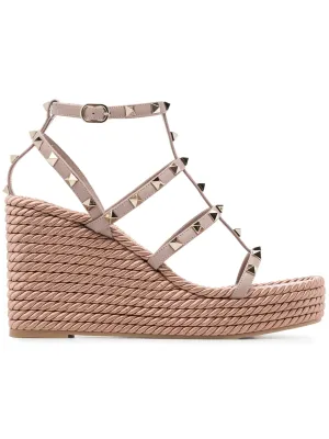 95mm Wireless Supportive team Rockstud espadrilles wedge caged