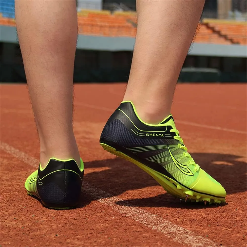ailishabroy Mens Womens Track and Field Shoes Spikes Track Race Jumping Sneakers Professional Running Nail Spikes Shoes Man Woman