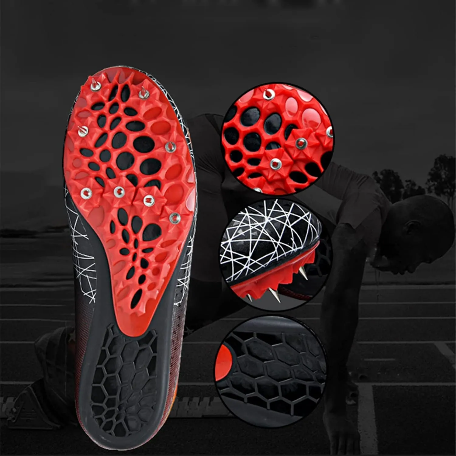 AIRFUL Mens Track and Field Shoes Teenagers Spikes Sneakers Boys Track Race Jumping Professional Running Nail Spikes Shoes Boys Girls (Color : Black, Size : 8 Women/6.5 Men)