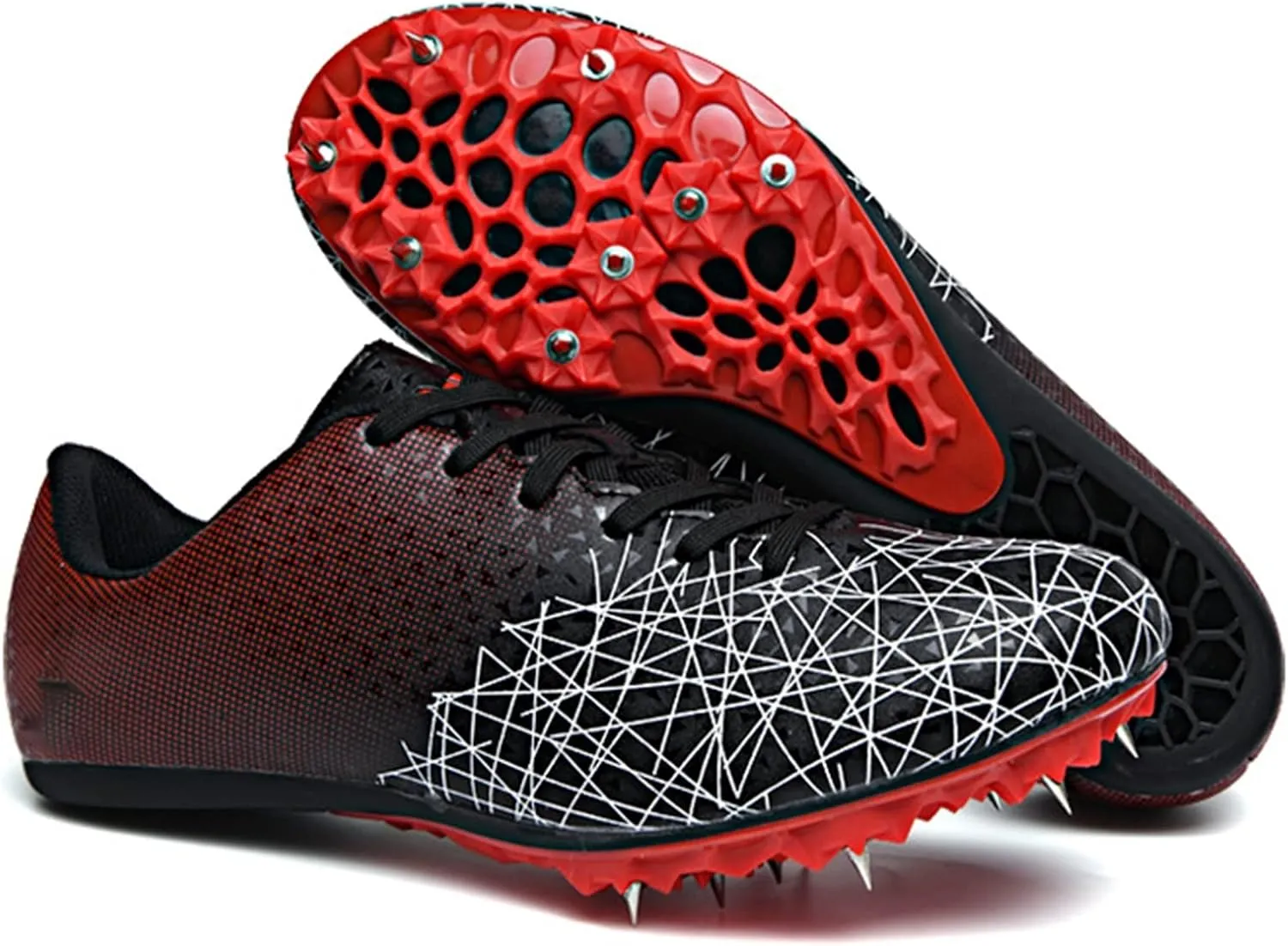 AIRFUL Mens Track and Field Shoes Teenagers Spikes Sneakers Boys Track Race Jumping Professional Running Nail Spikes Shoes Boys Girls (Color : Black, Size : 8 Women/6.5 Men)