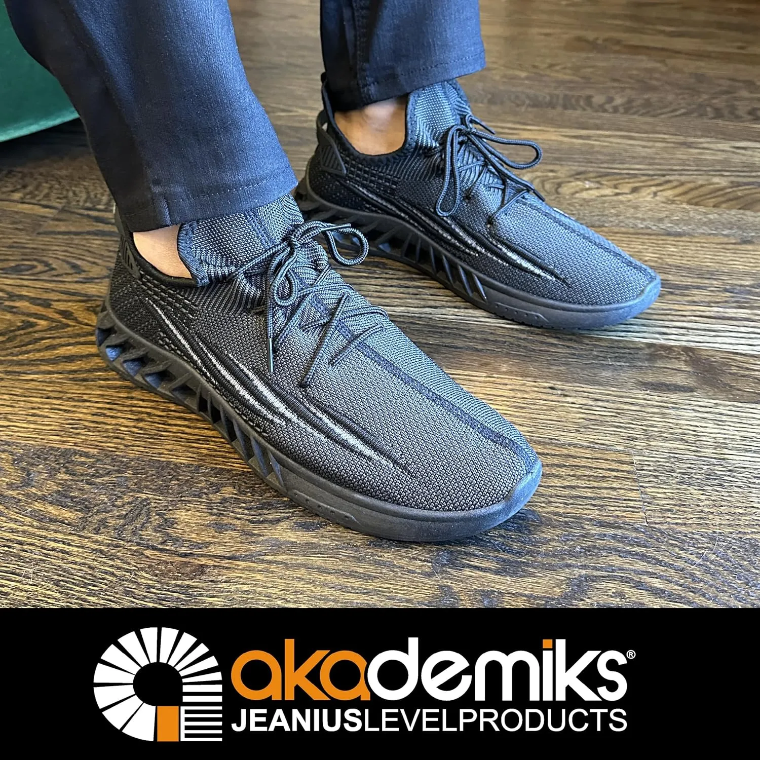 AKADEMIKS Men's Fit Knit Jogger Sneakers, Breathable Running Shoes for Athletic and Casual Wear