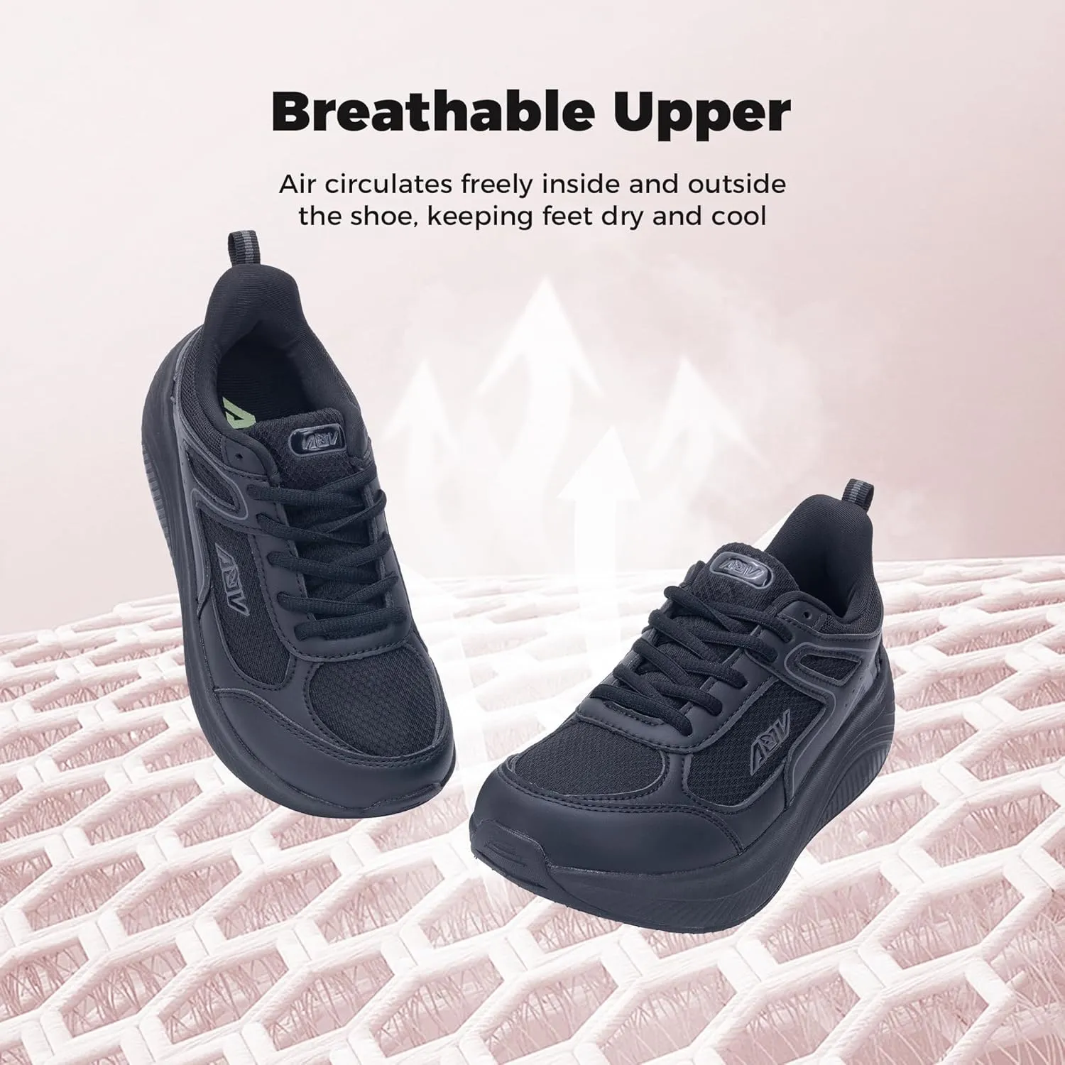 AOV Womens Walking Shoes with Arch Support Plantar Fasciitis Sneakers Orthotic Tennis for Foot Heel Pain Relief
