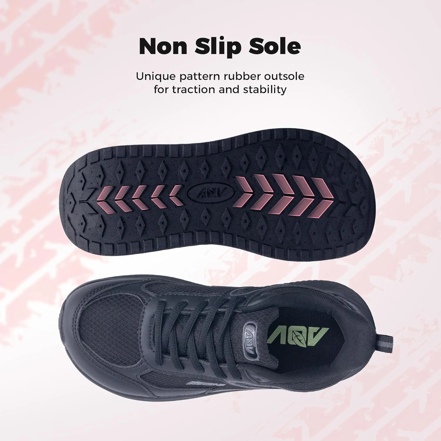 AOV Womens Walking Shoes with Arch Support Plantar Fasciitis Sneakers Orthotic Tennis for Foot Heel Pain Relief