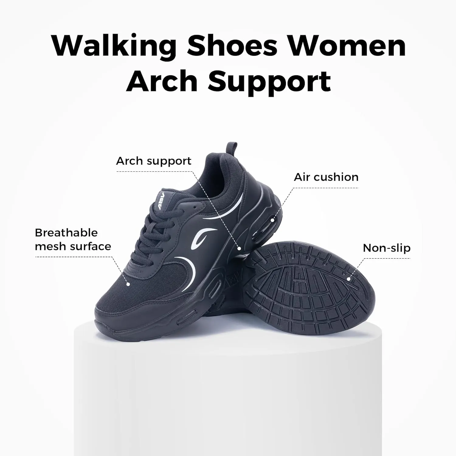 Artlea Walking Shoes Women Arch Support Sneakers Plantar Fasciitis Orthotic Tennis Sneakers Air Running Gym Shoes