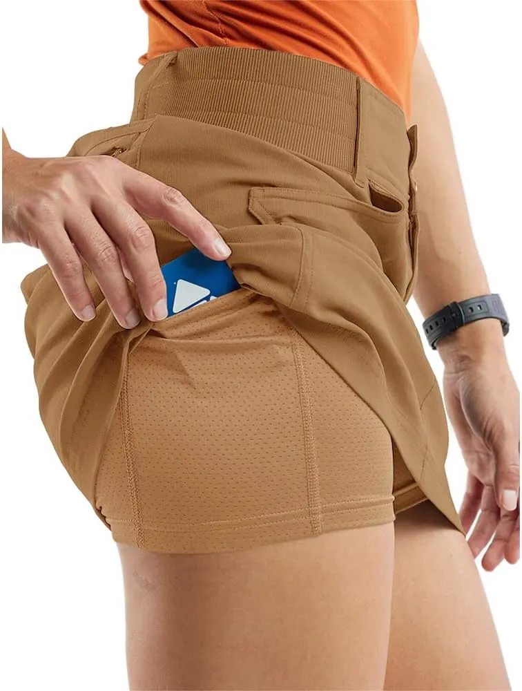 Aurgelmir Women's Casual Mid Rise Golf Hiking Skorts Athletic Running Relaxed Fit Tennis Skirts with Shorts Pockets