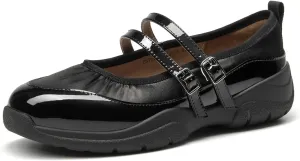 BEAU TODAY Mary Jane Shoes Women, Ballet Flats Shoes for Women, Buckle Strap Genuine Leather Flats, Comfortable Square Toe Dressy Mary Jane Flats Trendy