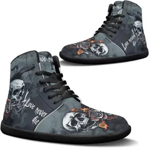 Binienty Men Women High Top Barefoot Shoes Lace Up PU Leather Sneaker Anti Slip