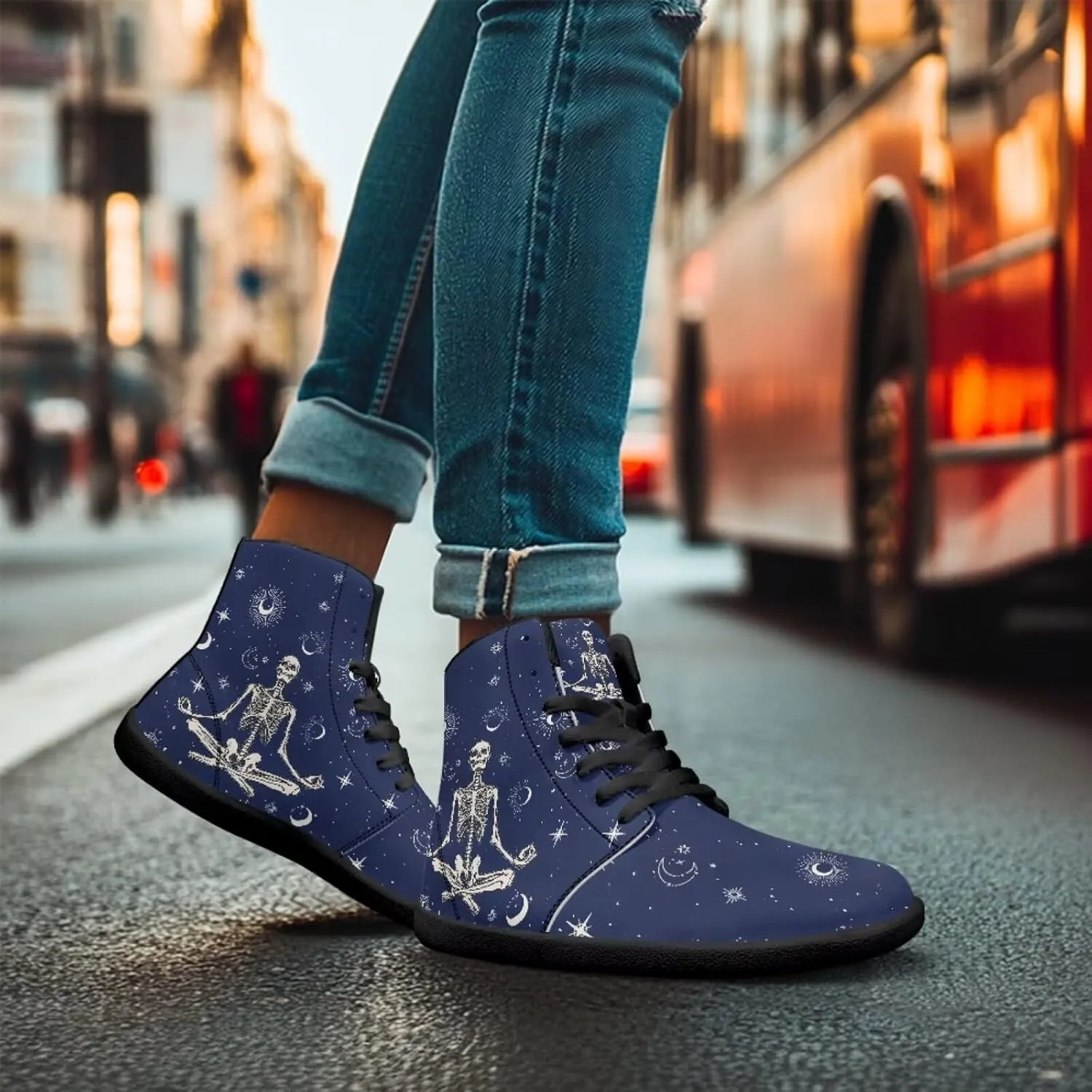 Binienty Men's Wide Barefoot Shoes High Top Minimalist Sneakers Anti Skid Zero Drop Sport Shoes US 6-14