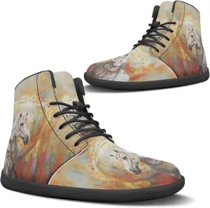 Binienty Mens Wide Width Barefoot Sneakers Classic Fashion High Tops Laces Tennis Walking Shoes Anti Slip