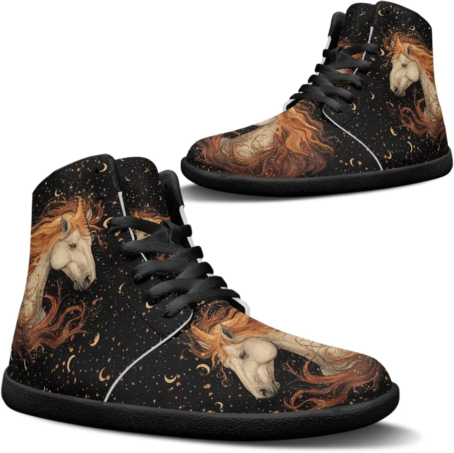 Binienty Mens Wide Width Barefoot Sneakers Classic Fashion High Tops Laces Tennis Walking Shoes Anti Slip