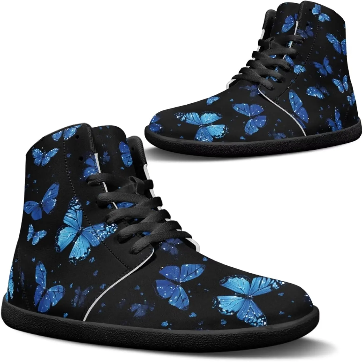 Binienty Sneakers Men's Wide Toe Box Barefoot Shoes Zero Drop Sole PU Leather Workout Running Sneakers