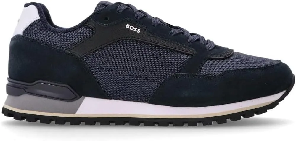 BOSS Men's Parkour Navy Blue Running Sneakers (Blue, US Footwear Size System, Adult, Men, Numeric, Medium, 12)