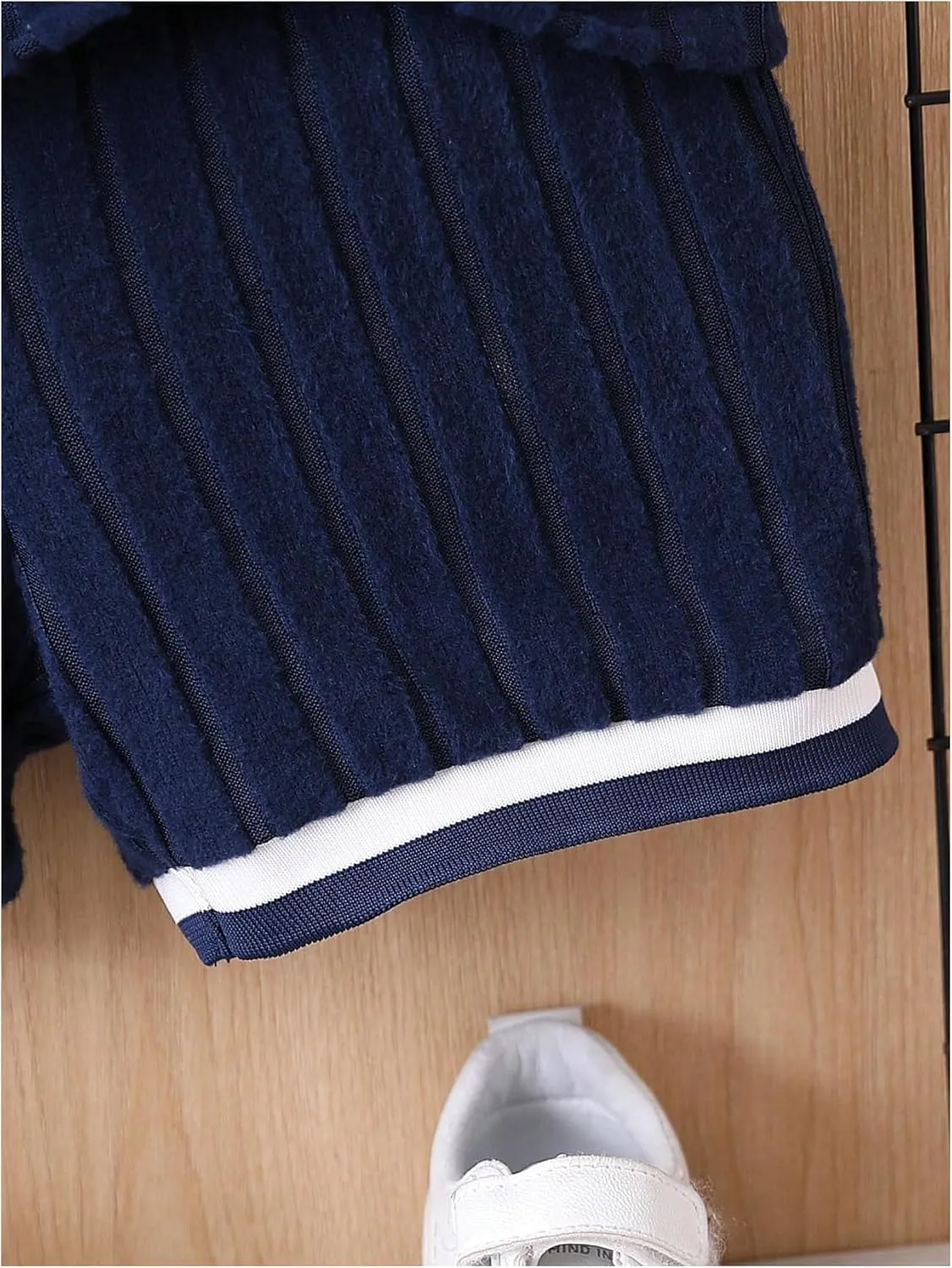 Boy's 2 Piece Summer Outfits Ribbed Knit Color Block Short Sleeve Golf Shirt and Track Shorts Sets