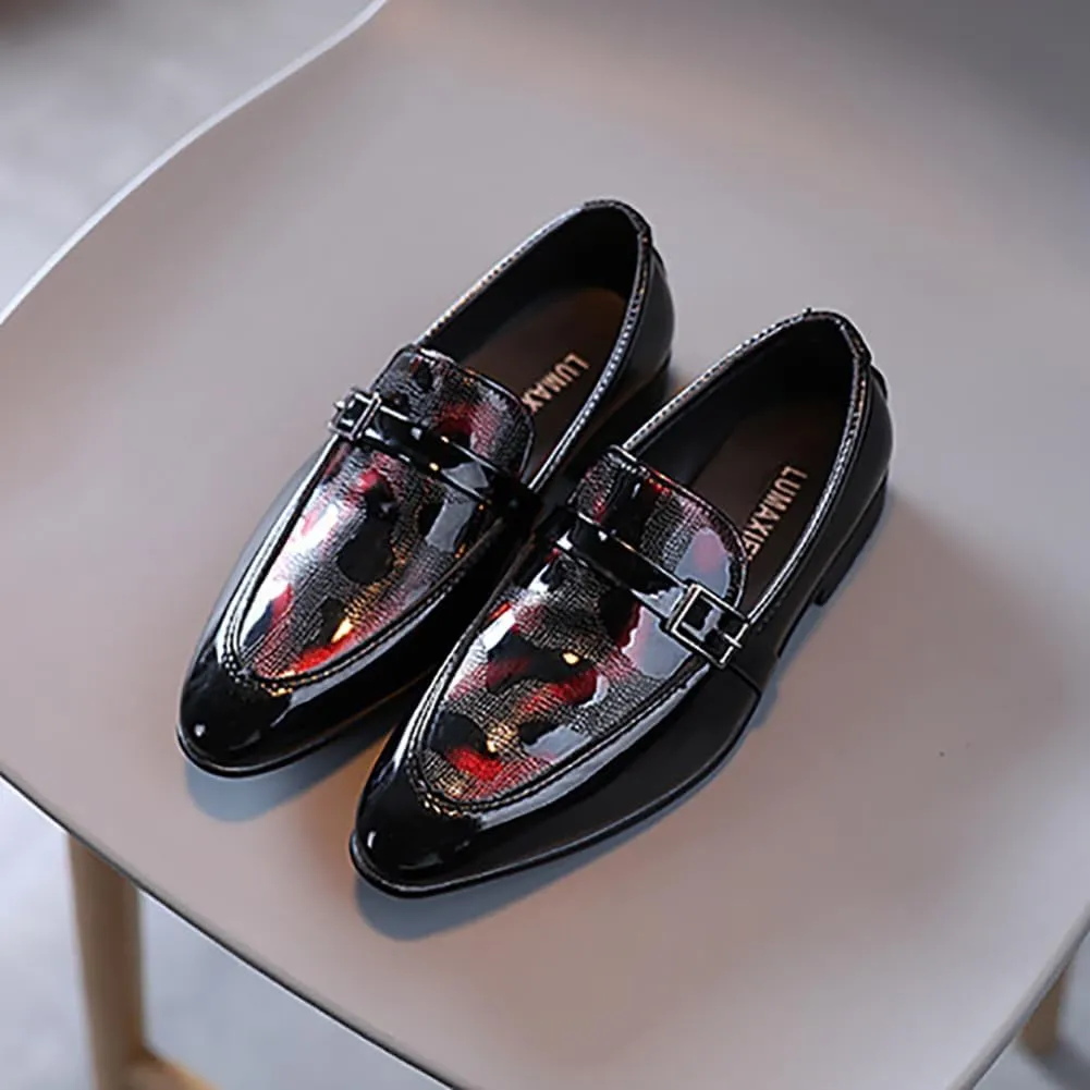 Boys Classic PU Leather Lace-Up School Uniform Oxfords Casual Dress Shoes Loafers Flats