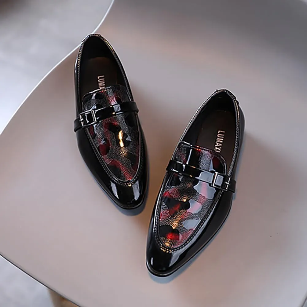 Boys Classic PU Leather Lace-Up School Uniform Oxfords Casual Dress Shoes Loafers Flats
