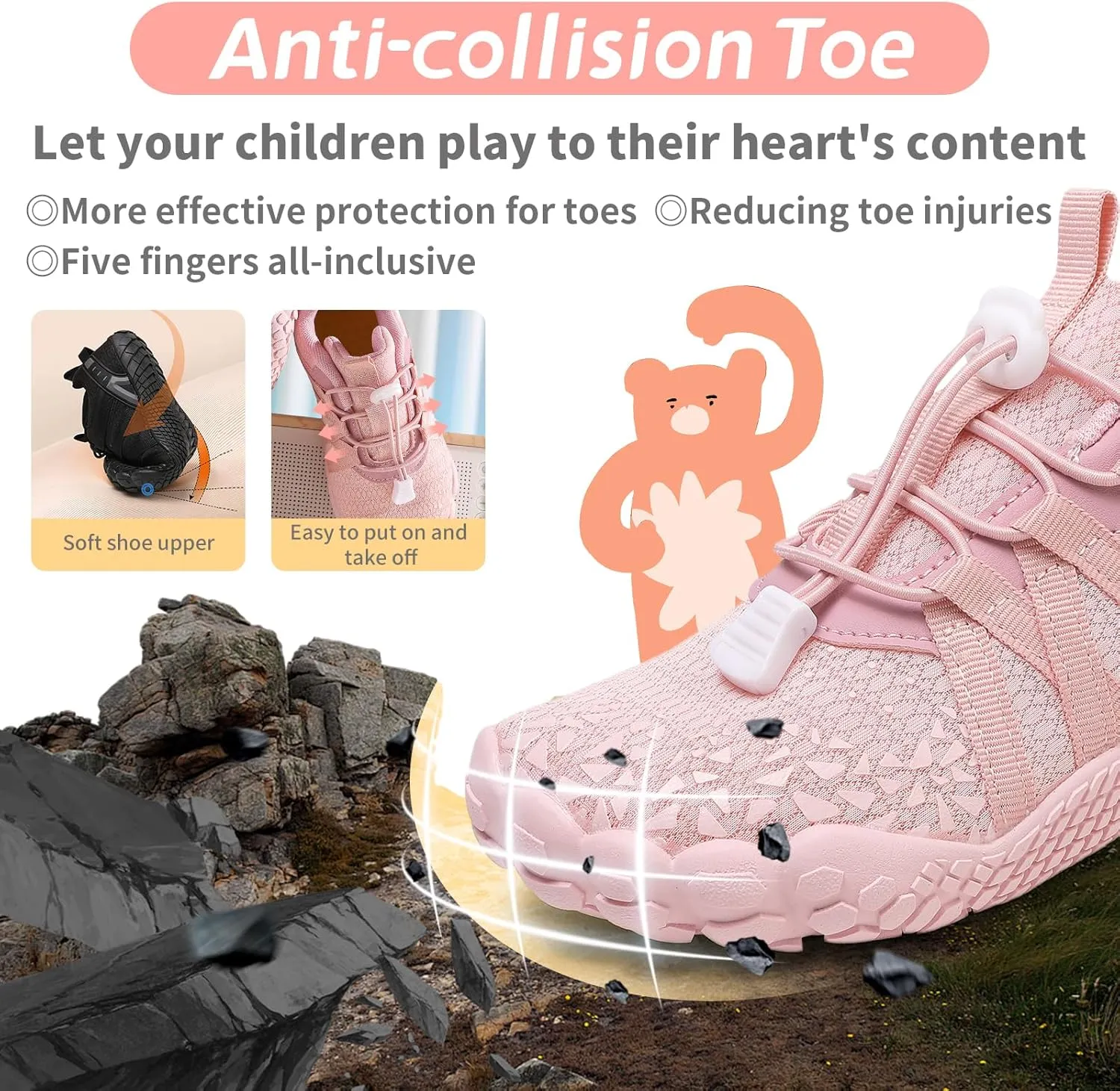 Boys Girls Barefoot Shoes Kids Toddler Wide Toe Box Minimalist Zero Drop Water Shoes Footwear Athletic Sneakers for Wrestling Hiking Camping Skateboard Climbing Running Training Sport Light Breathable