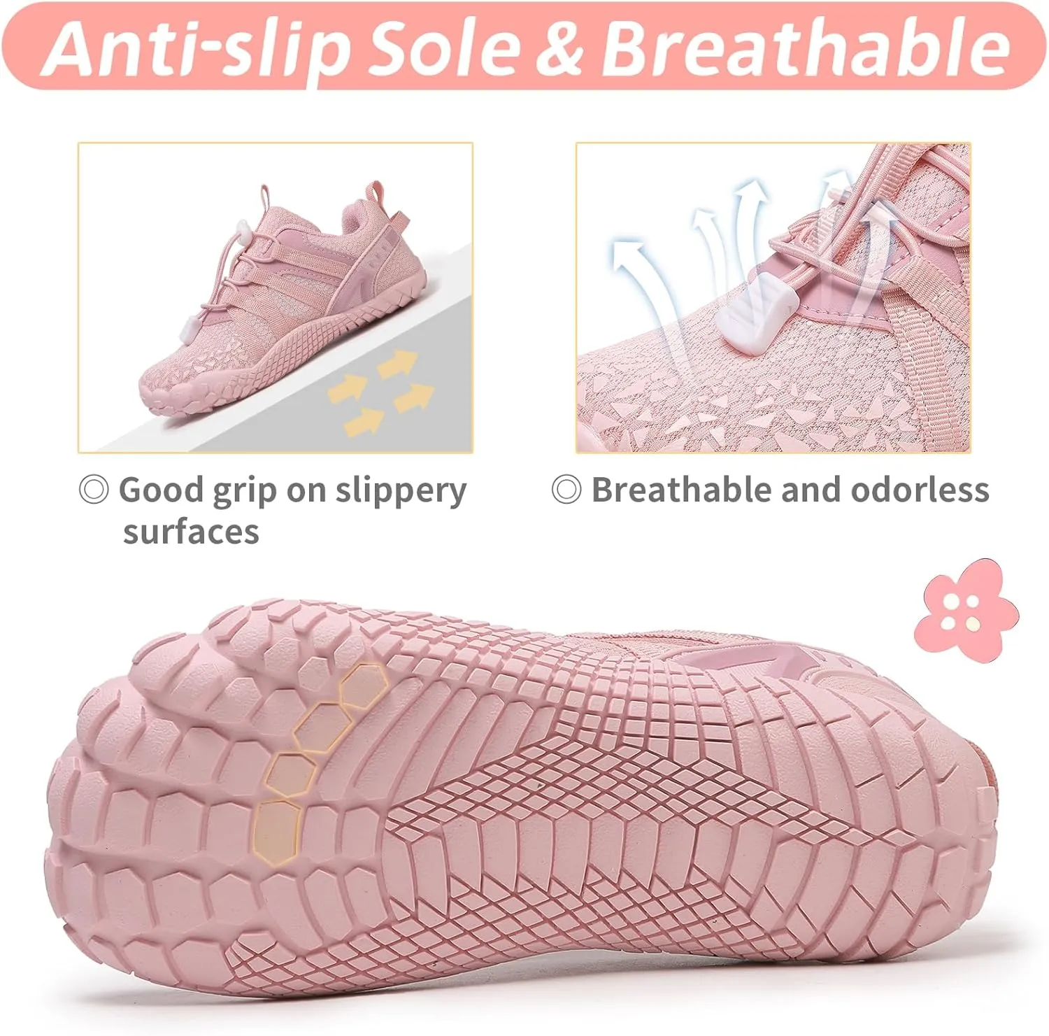 Boys Girls Barefoot Shoes Kids Toddler Wide Toe Box Minimalist Zero Drop Water Shoes Footwear Athletic Sneakers for Wrestling Hiking Camping Skateboard Climbing Running Training Sport Light Breathable