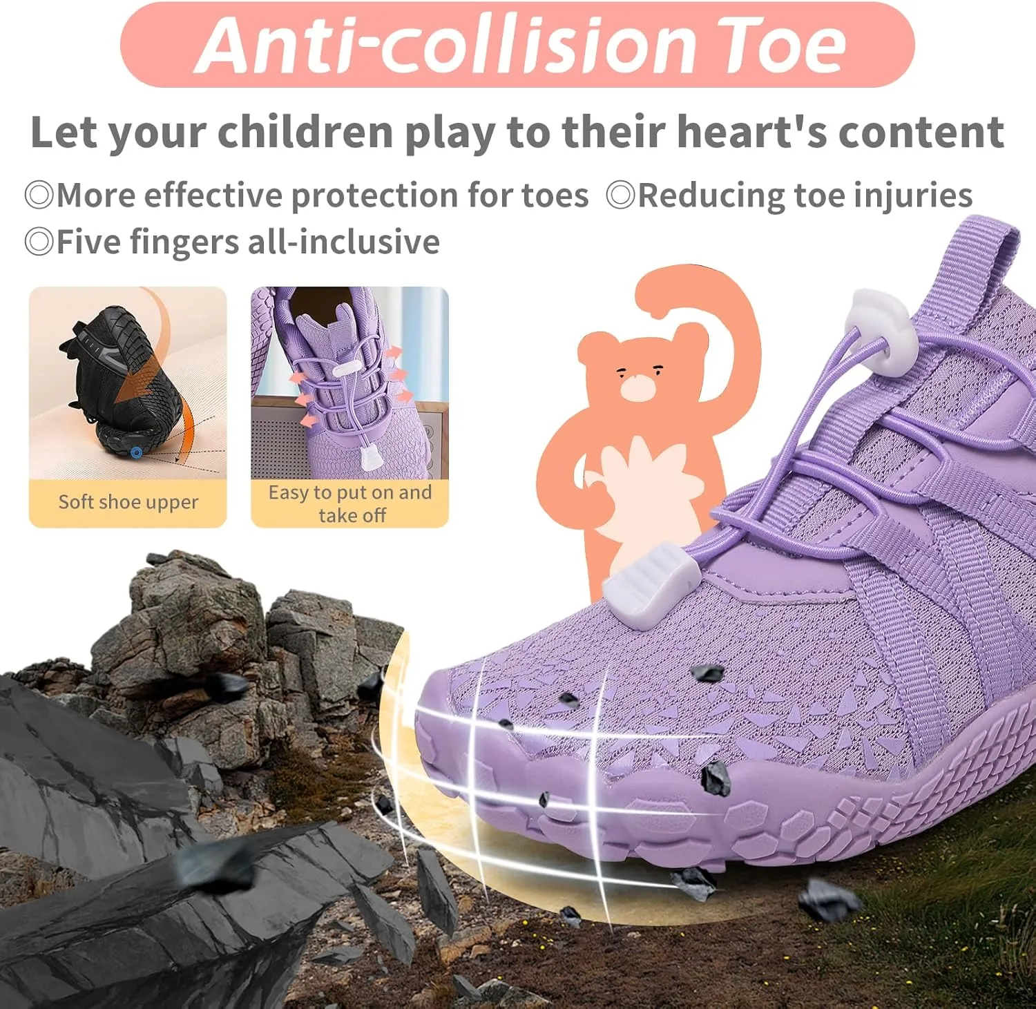 Boys Girls Barefoot Shoes Kids Toddler Wide Toe Box Minimalist Zero Drop Water Shoes Footwear Athletic Sneakers for Wrestling Hiking Camping Skateboard Climbing Running Training Sport Light Breathable