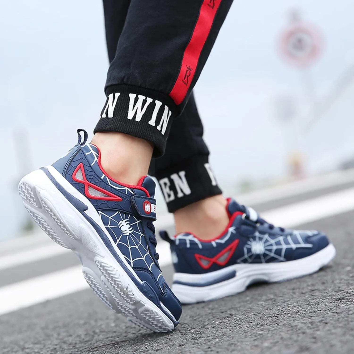 Boys Lightweight Sneakers Leather Kids Toddler Girls Tennis Running Shoes