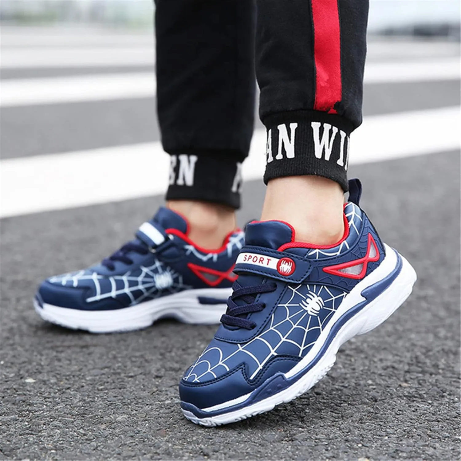 Boys Lightweight Sneakers Leather Kids Toddler Girls Tennis Running Shoes
