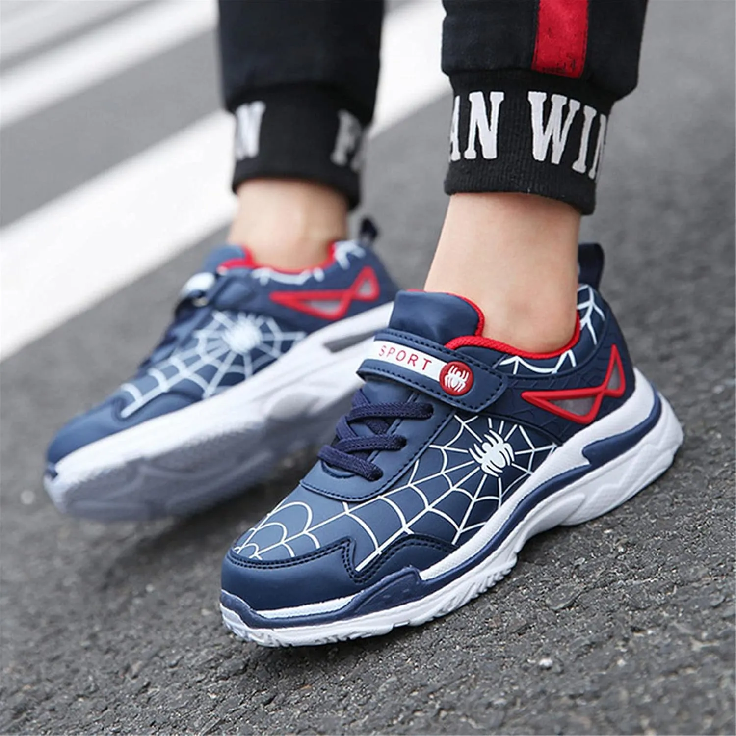 Boys Lightweight Sneakers Leather Kids Toddler Girls Tennis Running Shoes