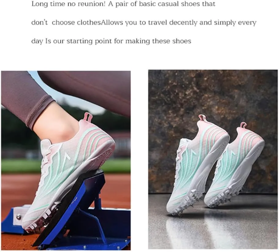 Breathable Mesh Track & Field Shoes for Men Women Boys Girls - 8 Spikes Running Racing Sneakers for Sprint & Professional Sports
