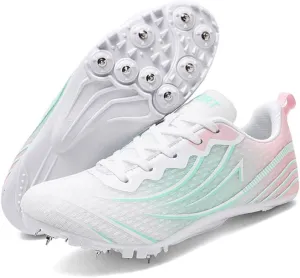 Breathable Mesh Track & Field Shoes for Men Women Boys Girls - 8 Spikes Running Racing Sneakers for Sprint & Professional Sports