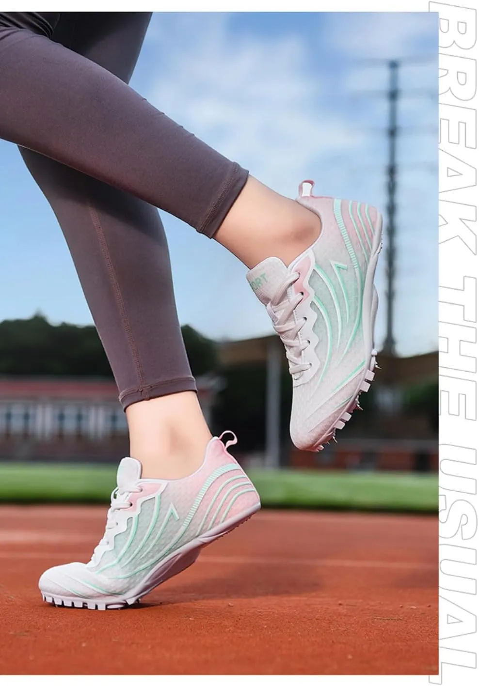 Breathable Mesh Track & Field Shoes for Men Women Boys Girls - 8 Spikes Running Racing Sneakers for Sprint & Professional Sports