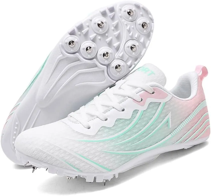 Breathable Mesh Track & Field Shoes for Men Women Boys Girls - 8 Spikes Running Racing Sneakers for Sprint & Professional Sports