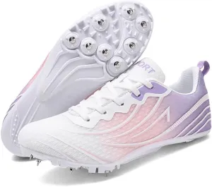 Breathable Mesh Track & Field Shoes for Men Women Boys Girls - 8 Spikes Running Racing Sneakers for Sprint & Professional Sports