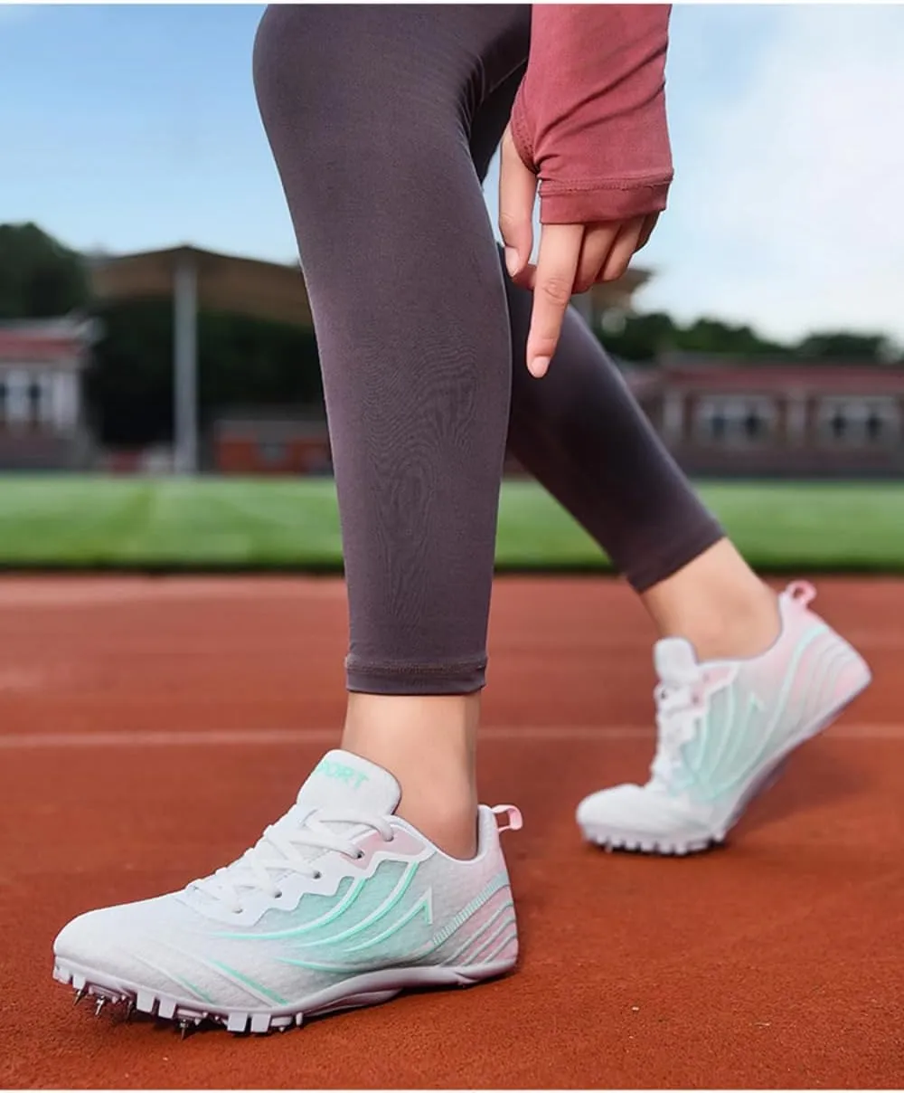 Breathable Mesh Track & Field Shoes for Men Women Boys Girls - 8 Spikes Running Racing Sneakers for Sprint & Professional Sports