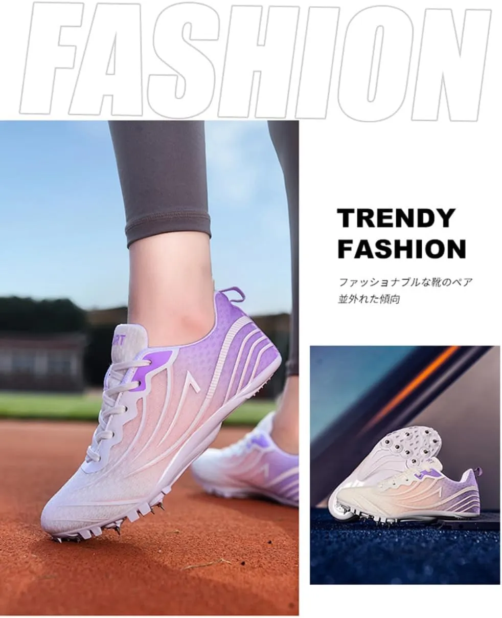 Breathable Mesh Track & Field Shoes for Men Women Boys Girls - 8 Spikes Running Racing Sneakers for Sprint & Professional Sports
