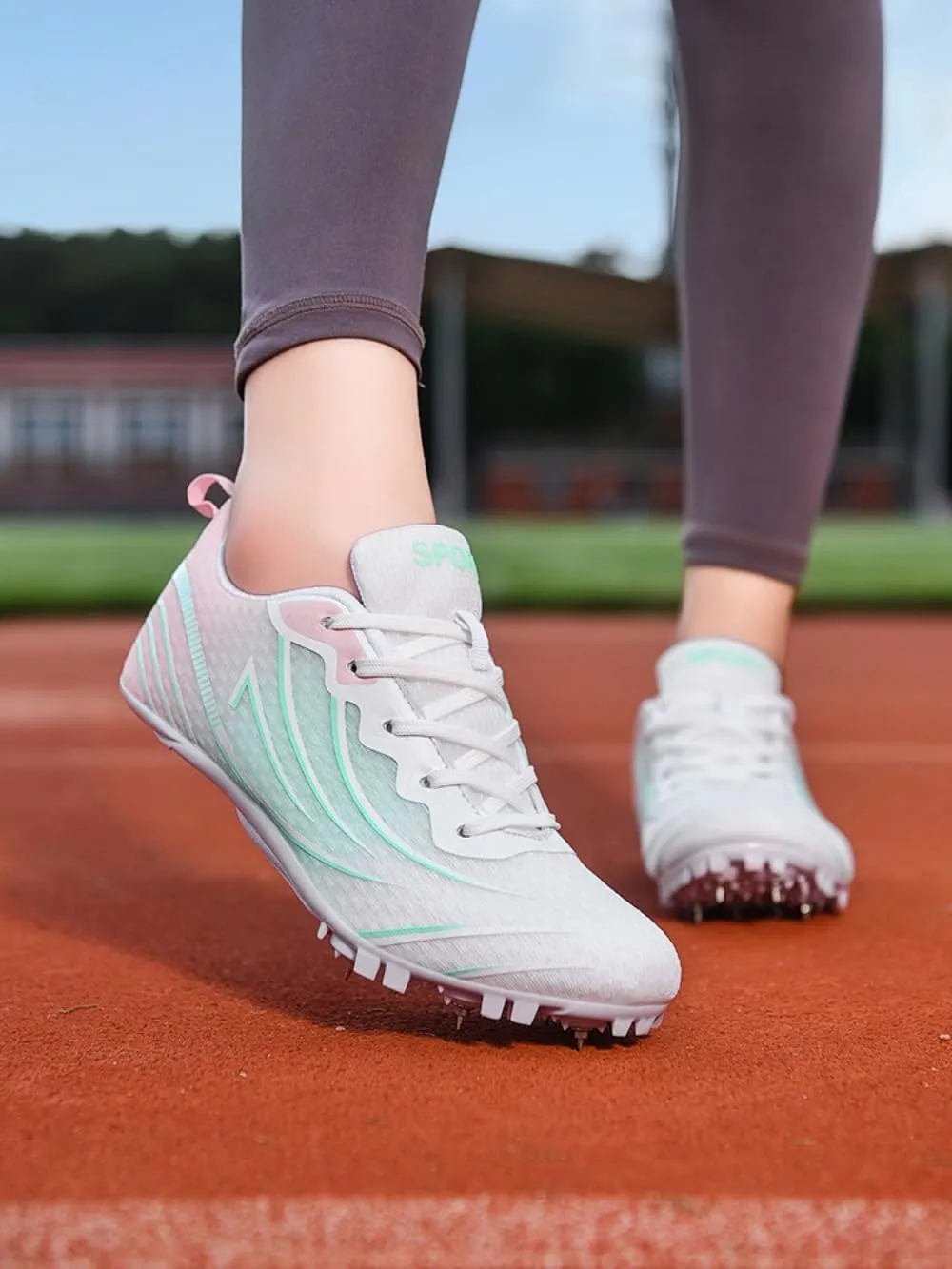 Breathable Mesh Track & Field Shoes for Men Women Boys Girls - 8 Spikes Running Racing Sneakers for Sprint & Professional Sports