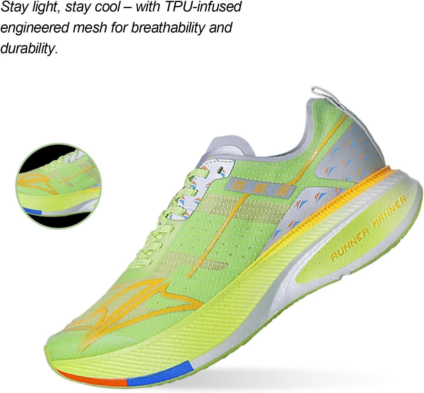 Carbon Plate Running Shoes for Men – Cushioned, Lightweight, Breathable, Non-Slip Road Sneakers