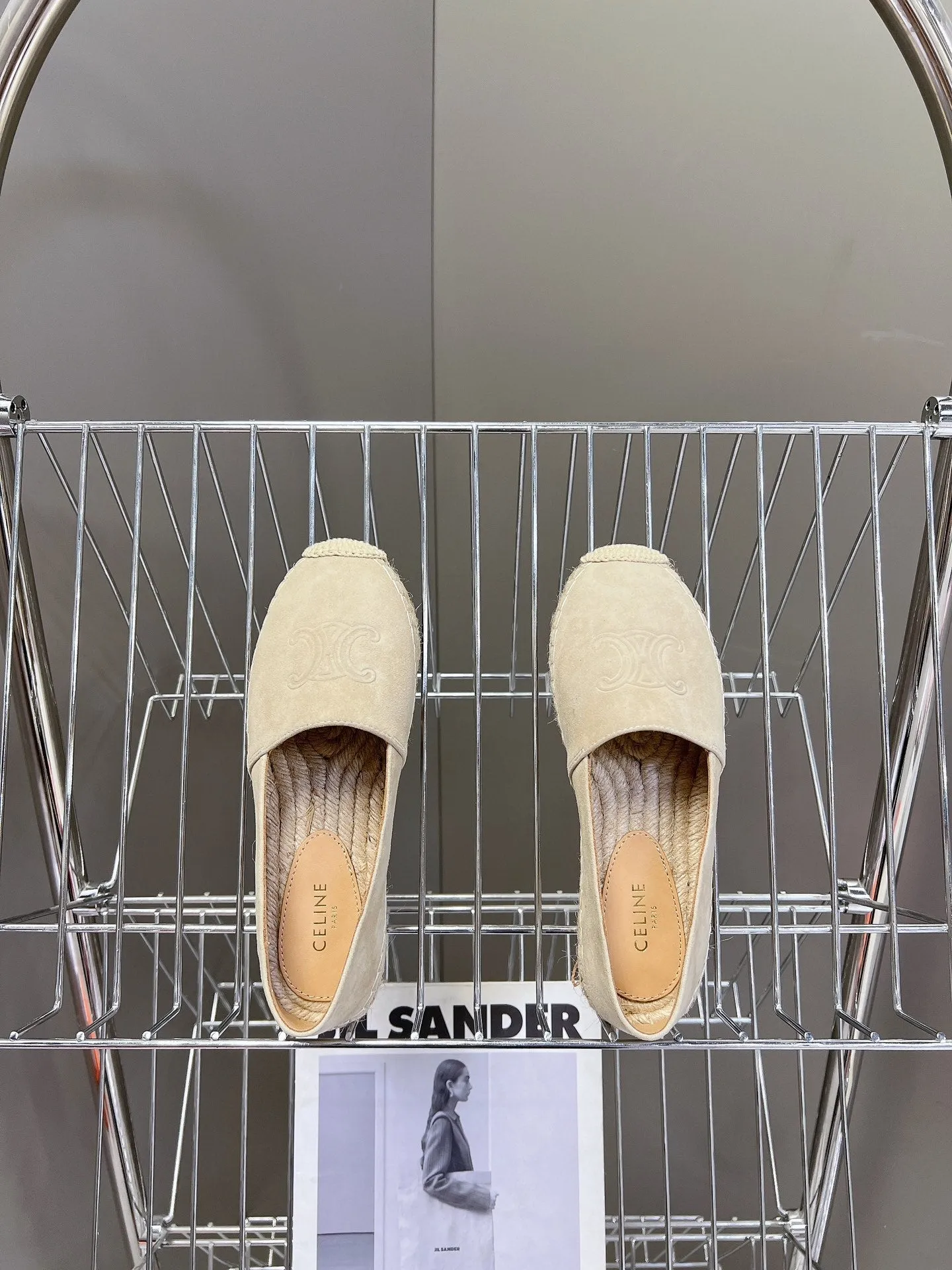 CELINE Espadrillas Loafers Beige Suede 285937