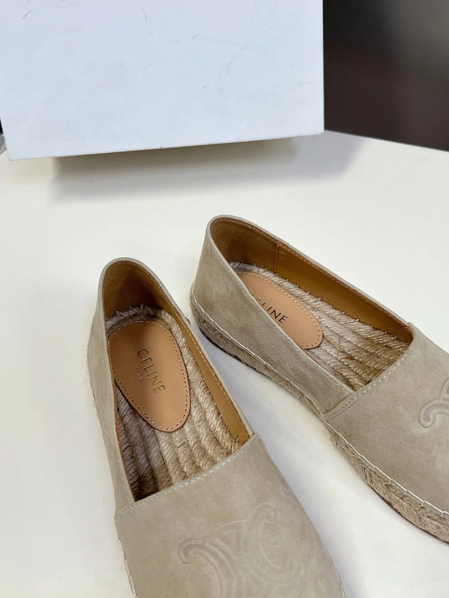 CELINE Espadrillas Loafers Beige Suede 285937
