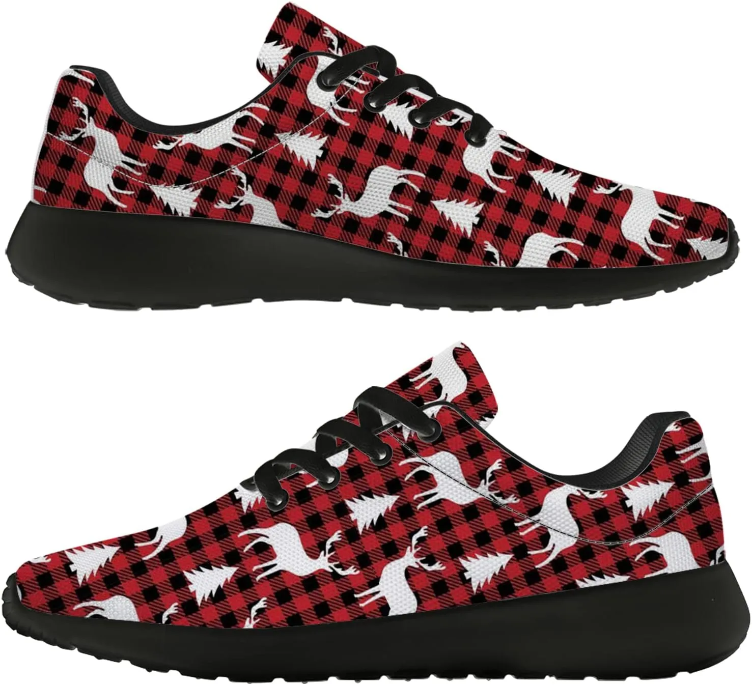 Christmas Pattern Shoes Womens Mens Tennis Walking Sneakers Breathable Athletic Running Shoes Gifts for Her,Him