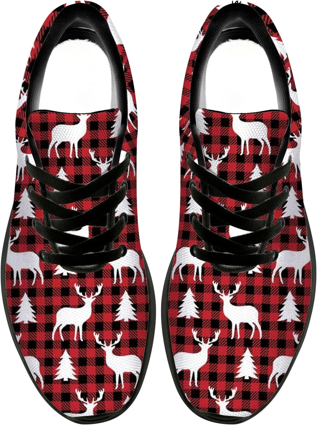 Christmas Pattern Shoes Womens Mens Tennis Walking Sneakers Breathable Athletic Running Shoes Gifts for Her,Him