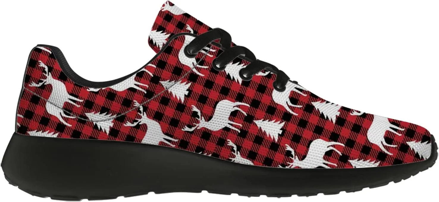 Christmas Pattern Shoes Womens Mens Tennis Walking Sneakers Breathable Athletic Running Shoes Gifts for Her,Him