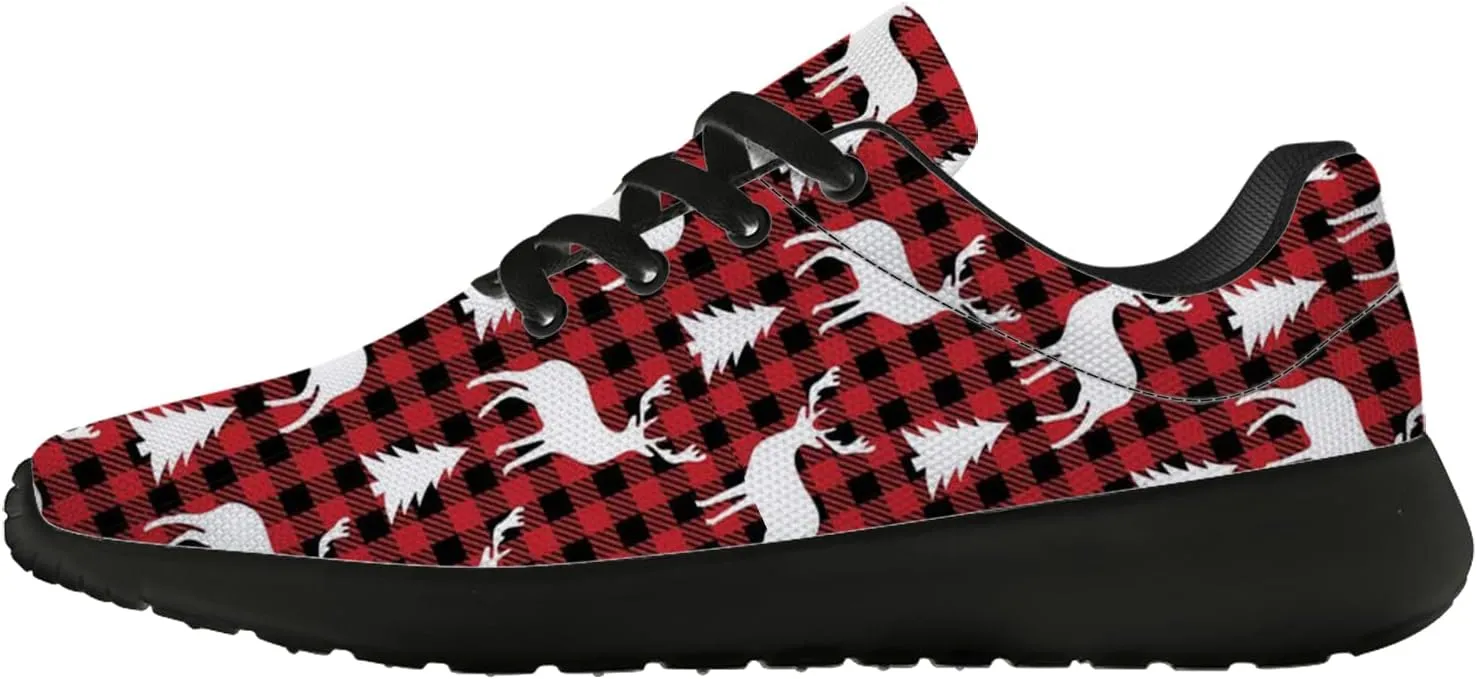 Christmas Pattern Shoes Womens Mens Tennis Walking Sneakers Breathable Athletic Running Shoes Gifts for Her,Him