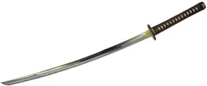 Cold Steel Mizutori Crane Katana Knife with 29.75" Blade, Black/Brown