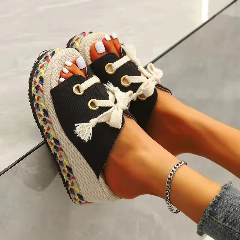 Colorful Grassland Thick heel Sandals