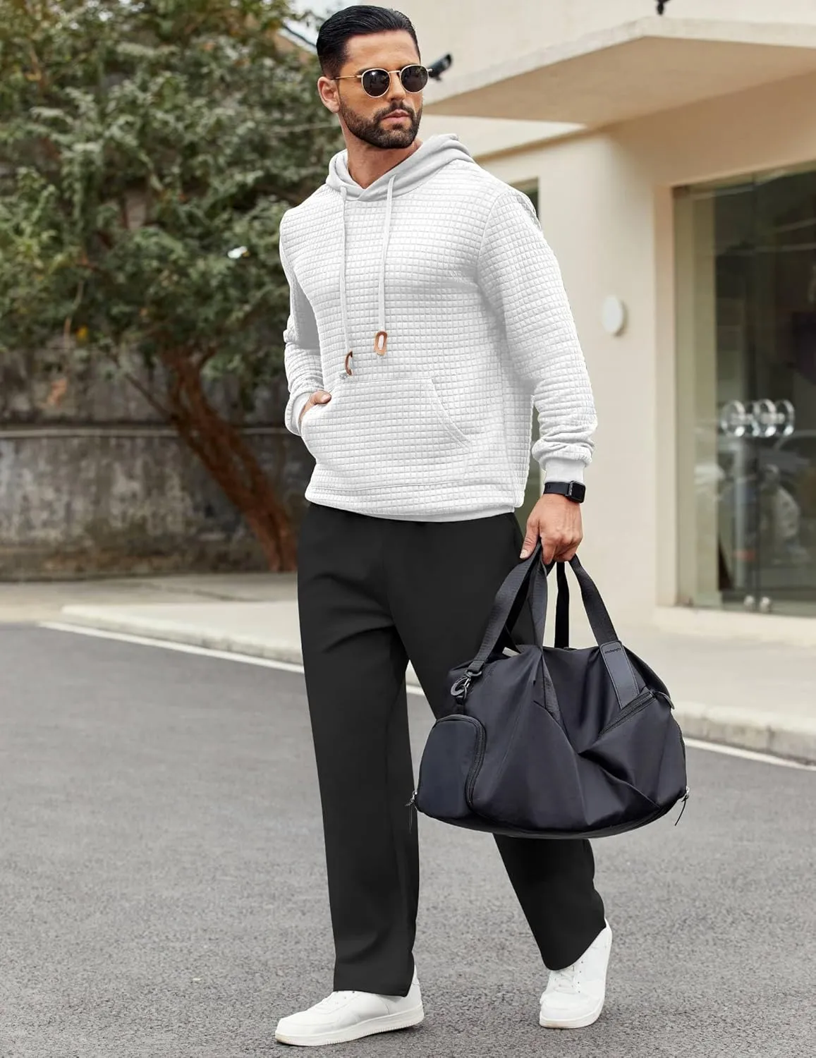 COOFANDY Men Jogger Yoga Sweatpants Casual Athletic Elastic Waist Pants Open Bottom Trouser Jersey Knit Pants with Pockets