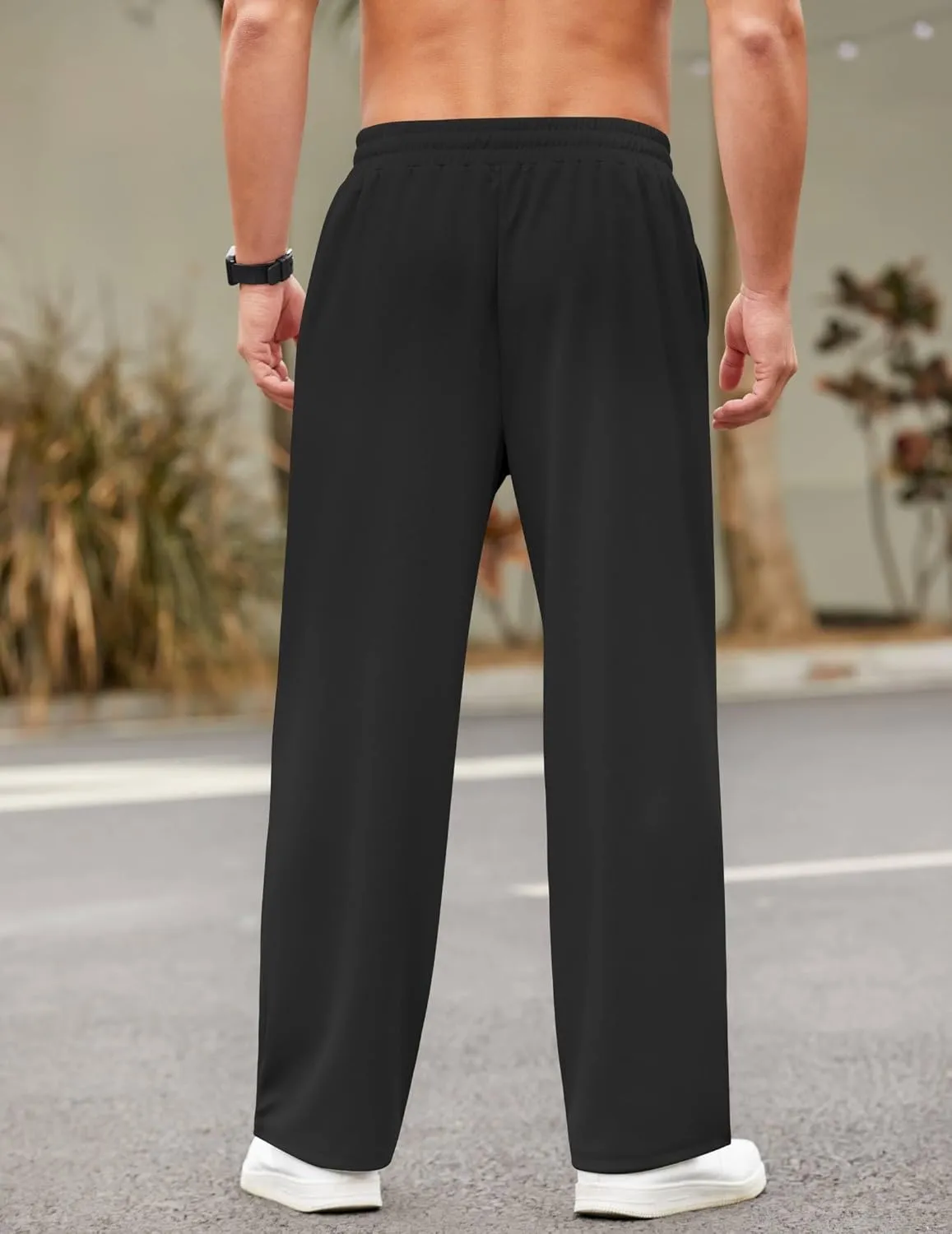 COOFANDY Men Jogger Yoga Sweatpants Casual Athletic Elastic Waist Pants Open Bottom Trouser Jersey Knit Pants with Pockets