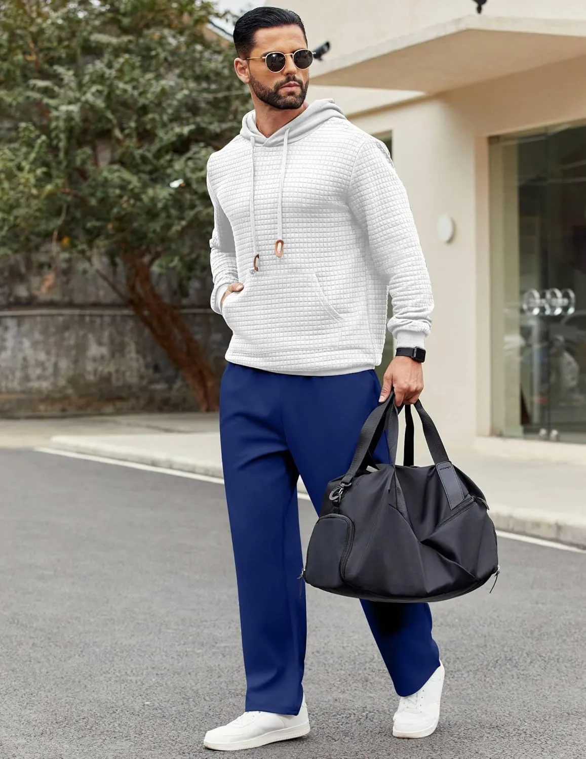 COOFANDY Men Jogger Yoga Sweatpants Casual Athletic Elastic Waist Pants Open Bottom Trouser Jersey Knit Pants with Pockets