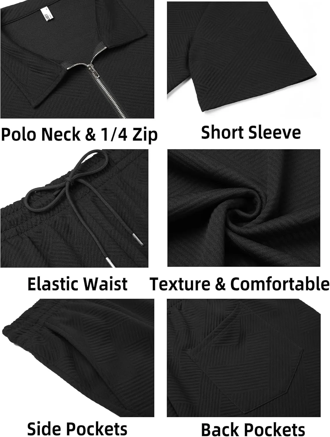COOFANDY Mens Tracksuit Casual 2 Piece Quarter Zip Polo Shirt and Shorts Set Athletic Jogging Sports Outfits