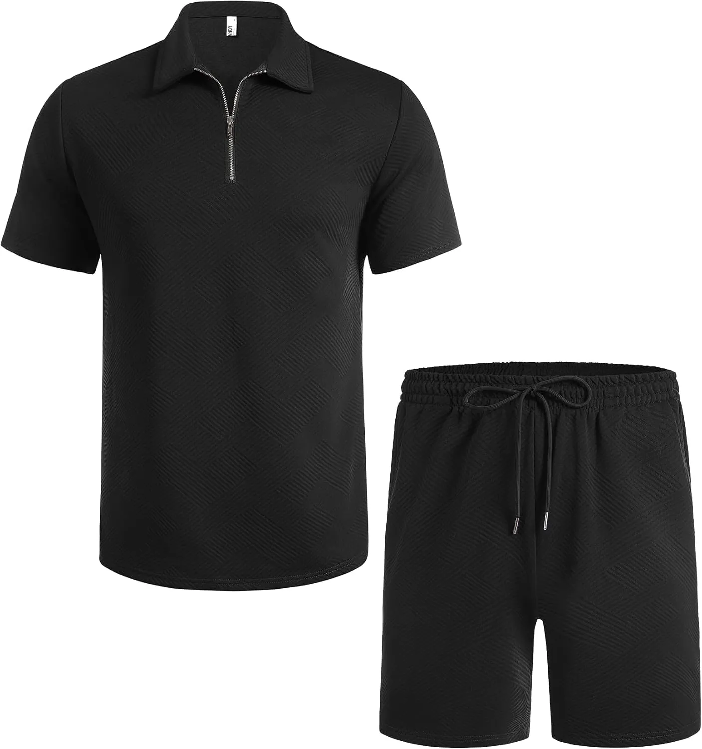 COOFANDY Mens Tracksuit Casual 2 Piece Quarter Zip Polo Shirt and Shorts Set Athletic Jogging Sports Outfits