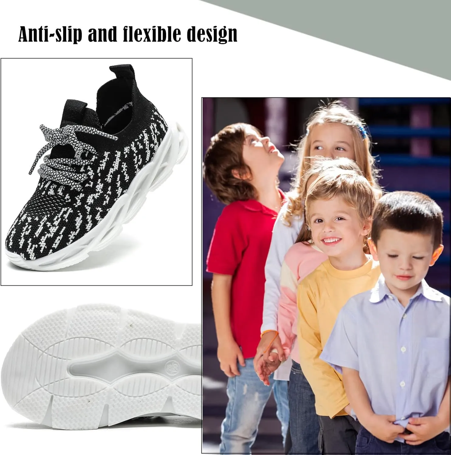 DADAWEN Boys Girls Sneakers Kids Lightweight Breathable Tennis Athletic Running Shoes for Toddler/Little Kid/Big Kid