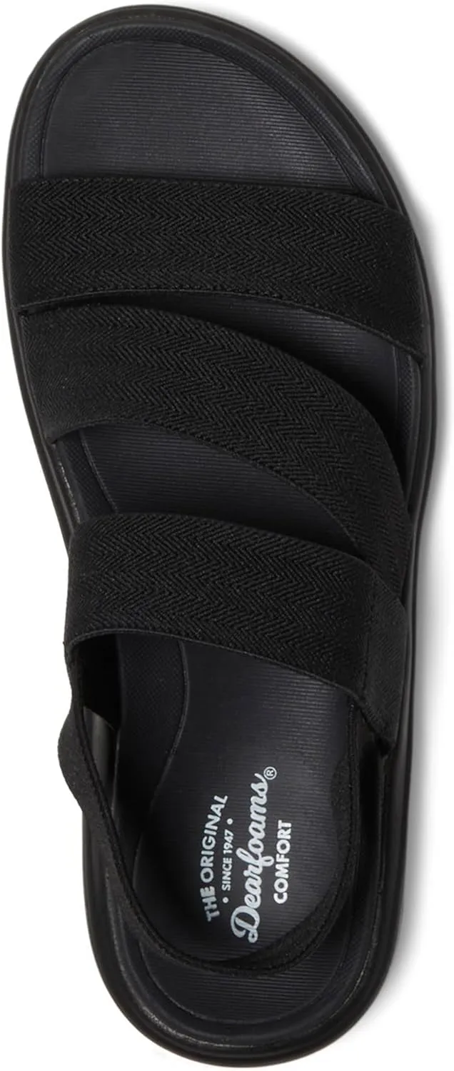 Dearfoams Women's Emilia Slip on Comfortable Cushioned Gore Lightweight Sandal Flat